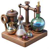 serene artistic Vintage Science Instruments Set Isolated on Transparent Background original png
