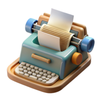 dramatic rustic Vintage Typewriter with Blog Post Content Creation Isolated original png