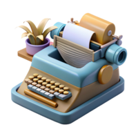 serene rustic Vintage Typewriter with Content Creation Text Transparent Background exclusive png