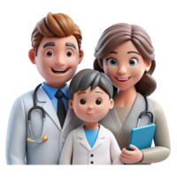 vibrant rustic Family Doctor Consultation Scene Cutout authentic png