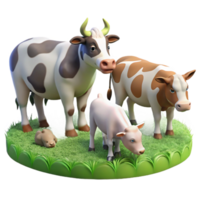 impressive creative Farm Animals Grazing in Pasture Transparent Background exclusive png