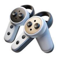 impressive minimalist Virtual Reality Controllers White with Black Buttons Transparent detailed png