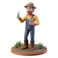 impressive modern Farmer Analyzing Soil Sample with Mobile Lab Transparent Background detailed png