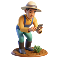 impressive artistic Farmer Checking Soil Moisture Close Up Transparent professional png