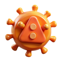 vibrant artistic Virus Alert Icon Orange Bright Transparent Background high resolution png
