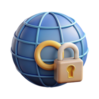 elegant artistic Vpn Connection Icon with Globe and Lock Transparent Background high quality png