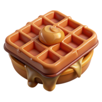 dramatic abstract Waffle with Syrup Isolated Element high resolution png