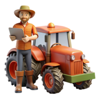 beeindruckend minimalistisch Farmer Betriebs Traktor mit Geographisches Positionierungs System Orientierungshilfe transparent Hintergrund Original png