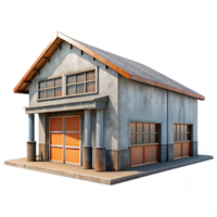 serene abstract Warehouse Building Front View Transparent Background original png