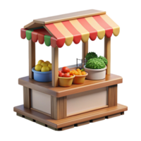 extraordinary classic Farmers Market Stall Transparent Background Colorful Display high quality png