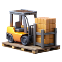 magnificent abstract Warehouse Forklift with Pallet Transparent Background authentic png