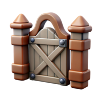 magnificent rustic Farm Gate Closed Isolated Element authentic png