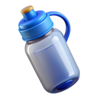 wonderful classic Water Bottle Clear with Blue Cap Transparent Background authentic png