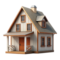 serene abstract Farmhouse Front View with White Walls Isolated authentic png