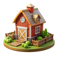 extraordinary rustic Farmhouse with Garden Isolated Element professional png