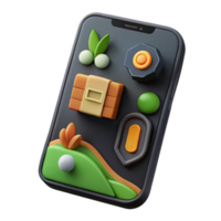 stunning vintage Farm Management Software Mobile App Interface Dark Mode Transparent Background high quality png