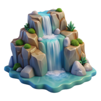 dramatic minimalist Waterfall Cascading Down Rocks Transparent Cutout professional png