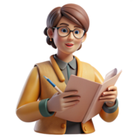 impressive minimalist Fashion Editor with Magazine and Pen Isolated high resolution png