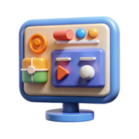 serene contemporary Webinar Screen with and Audio Controls Isolated authentic png