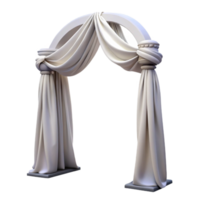 impressive artistic Wedding Arch with White Drapery Isolated on Transparent Background original png