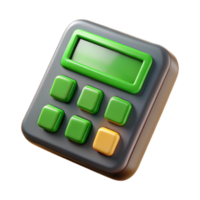 beautiful minimalist Financial Calculator with Green Display Isolated authentic png