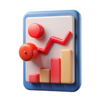stunning modern Financial Report Chart with Red Trendline Cutout Element high resolution png