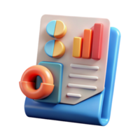 serene modern Financial Report Document with Charts Cutout Element genuine png