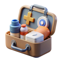 wonderful creative First Aid Kit Open with Supplies Transparent Background high quality png