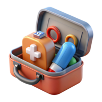 extraordinary abstract First Aid Kit Open with Supplies Transparent Background professional png