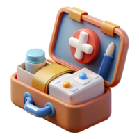 serene artistic First Aid Kit Open with Supplies Transparent Background genuine png