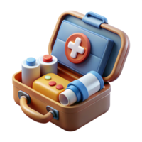 magnificent contemporary First Aid Kit Open with Supplies Transparent Background high resolution png