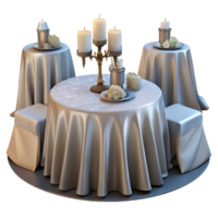 dramatic rustic Wedding Reception Tables with White Linens Cutout png