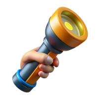 impressive artistic Flashlight Held in Hand Ready for Use Transparent Background professional png