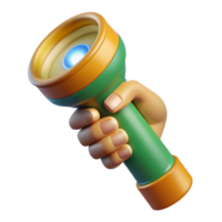 Flashlight Held in Hand Ready for Use Transparent Background png