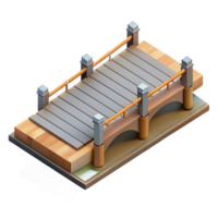 vibrant creative Floating Bridge Section Isometric View Isolated original png