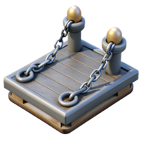 impressive rustic Floating Dock Mooring System Isolated with Chain Detail high resolution png