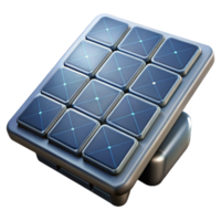 vibrant traditional Floating Solar Panel Array Isometric View Cutout high quality png