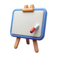 elegant contemporary Whiteboard with Marker Front View Isolated detailed png