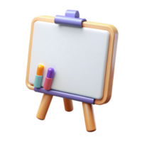 serene artistic Whiteboard with Markers Front View Isolated high quality png