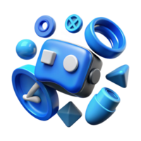 stunning rustic Floating Vr Interface Icons with Blue Accents Cutout authentic png