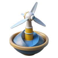 impressive rustic Floating Wind Turbine Anchor System Diagrammatic View Transparent Background professional png