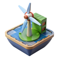 impressive artistic Floating Wind Turbine Anchor System Diagrammatic View Transparent Background high resolution png