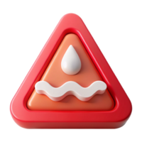 extraordinary artistic Flood Warning Sign Red White Transparent Element png