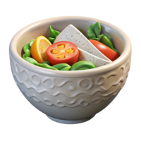 serene abstract White Ceramic Bowl with Fruit Isolated Element detailed png