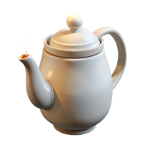 serene rustic White Ceramic Teapot with Teacup Isolated Element png