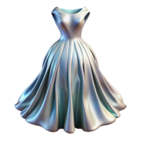 serene minimalist Flowing Silk Dress Back View Isolated on Transparent Background high resolution png