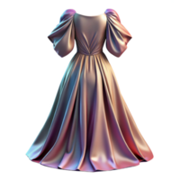 extraordinary minimalist Flowing Silk Dress Back View Isolated on Transparent Background professional png