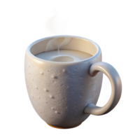 magnificent abstract White Coffee Mug with Steam Side View Isolated Element original png