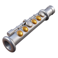 dramatic abstract Flute Silver Keys Isolated with Soft Lighting high resolution png