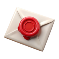 stunning rustic White Envelope with Red Wax Seal Isolated genuine png